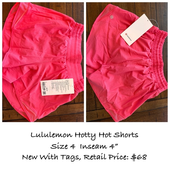 lululemon athletica Pants - lululemon Hotty Hot Shorts 4” | Size 4 | Glazed Pink | NWT